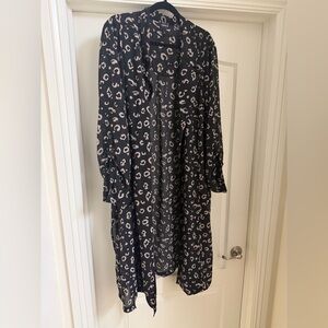 Torrid Black and Pink Leopard kimono